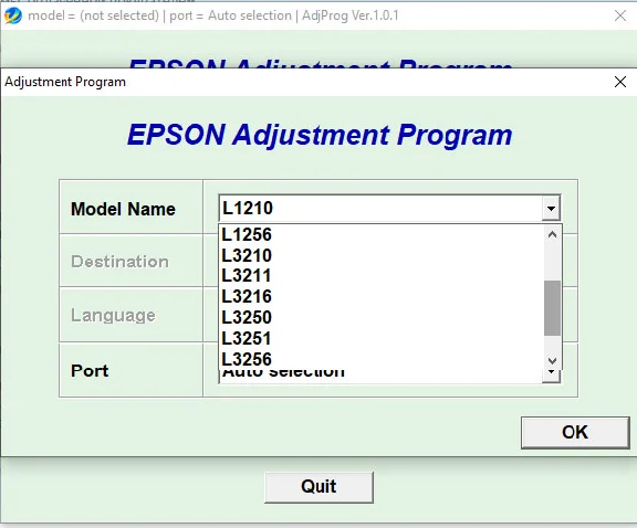 Epson Adjustment Prog L1210 L3210 L3250 L3251