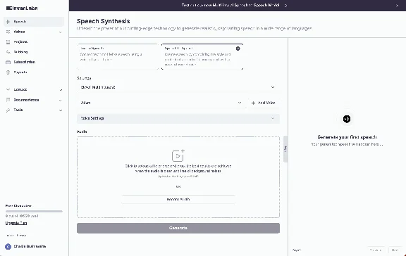 🎙️ ElevenLabs.io | Starter, creator, pro... | No login
