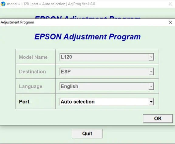Reset Epson L120 L121 Adjustment Program