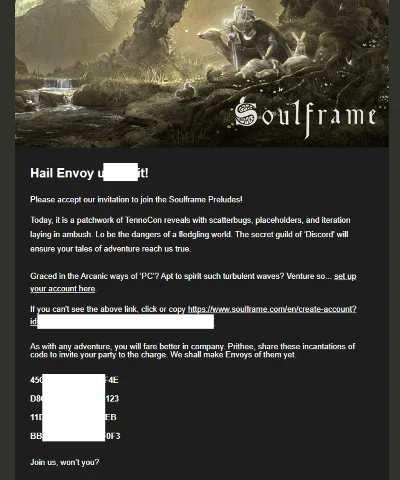 Soulframe Closed Beta Key (Official Website)