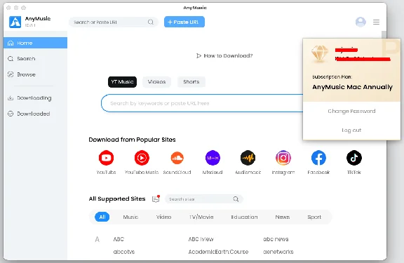 📐 AmoyShare AnyMusic MAC 🔑 1 Year Account License