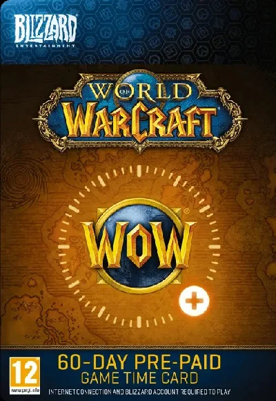 WORLD OF WARCRAFT WOW 60 DAYS GAME TIME CARD (RU/EU)