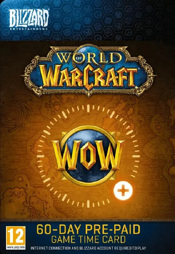 WORLD OF WARCRAFT WOW 60 DAYS GAME TIME CARD (RU/EU)