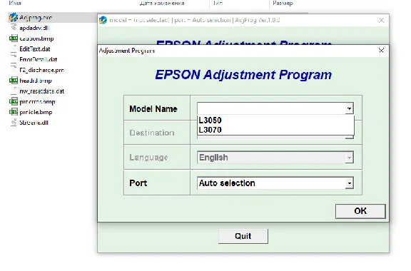 Reset Epson L3050 L3070 Adjustment Program