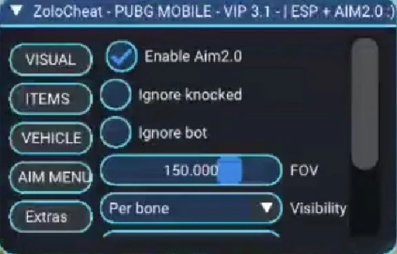 working cheat ZOLO for game PUBG Mobile Android non roo