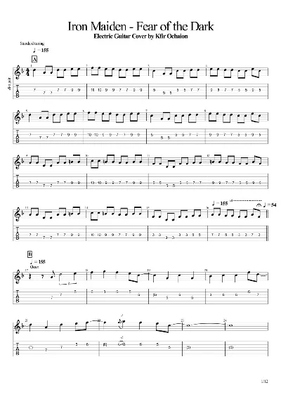 Tabs Kfir Ochaion - Iron Maiden Fear of the Dark