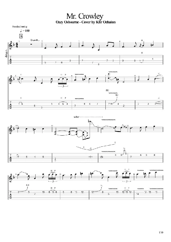 Ozzy Osbourne - Mr. Crowley - Cover by Kfir Ochaion