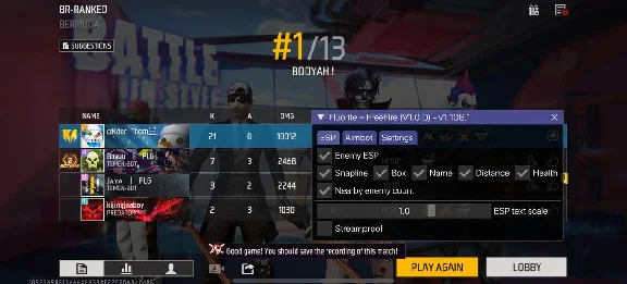 Fluorite Working Cheat For Free Fire IPHONE IOS