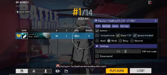 Fluorite Working Cheat For Free Fire IPHONE IOS