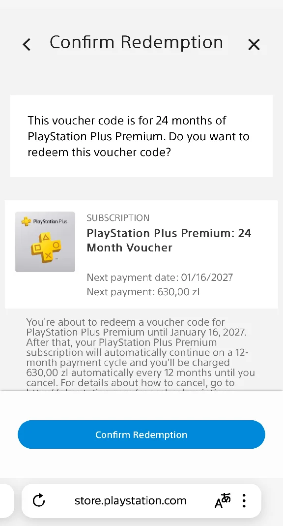 PS Plus Premium 24 month PSN Multi-Region