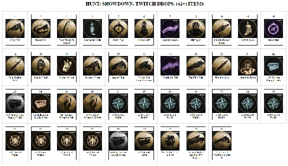 HUNT: SHOWDOWN✦TWITCH DROPS✦SKINS✦42 ITEMS + HUNTERS 🎁