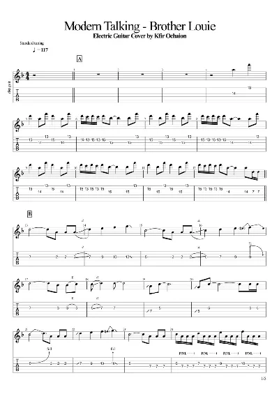 Табы Kfir Ochaion - Modern Talking - Brother Louie