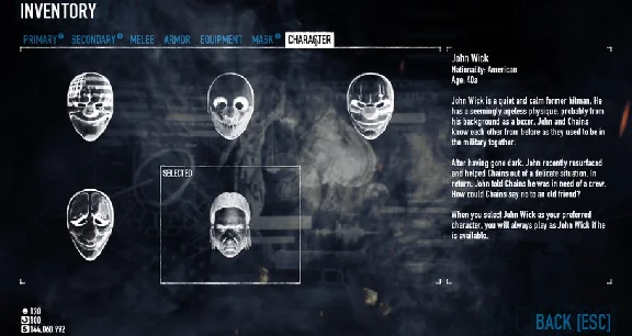 ⭐ PAYDAY 2 - John Wick Character Pack DLC RoW Steam Key
