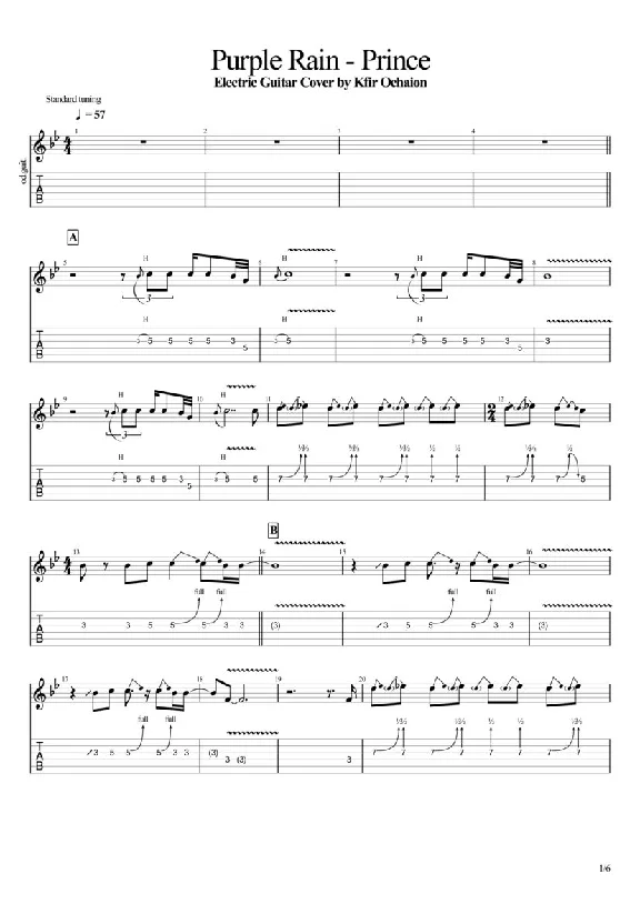 Prince - Purple Rain - Guitar Cover by Kfir Ochaion