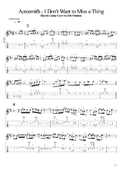 Tabs Aerosmith - I Don´t Want to Miss a Thing