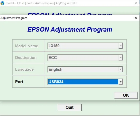 Epson L3150 Adjustment Program