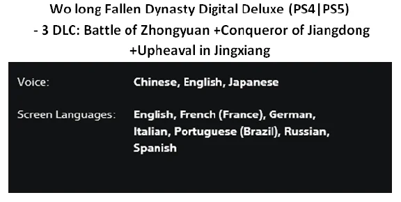 Wo Long Fallen Dynasty + 3DLC PS4|PS5 Rent from 10 days