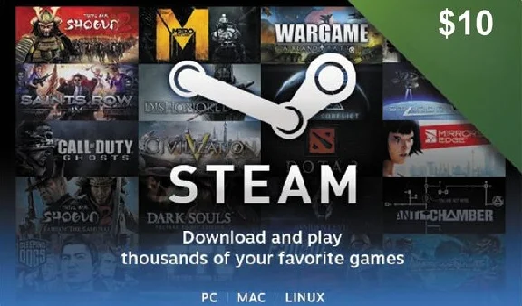 Steam Wallet Gift Card $10 USD
