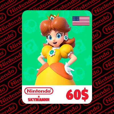 🟡Карта пополнения Nintendo eShop 60$ USD США🇺🇸БЫСТРО
