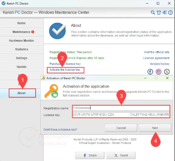 Kerish PC Doctor 2025 (Windows) license before april 26