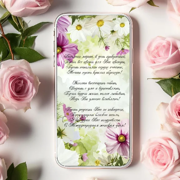 Анимированная открытка поздравление 8 марта