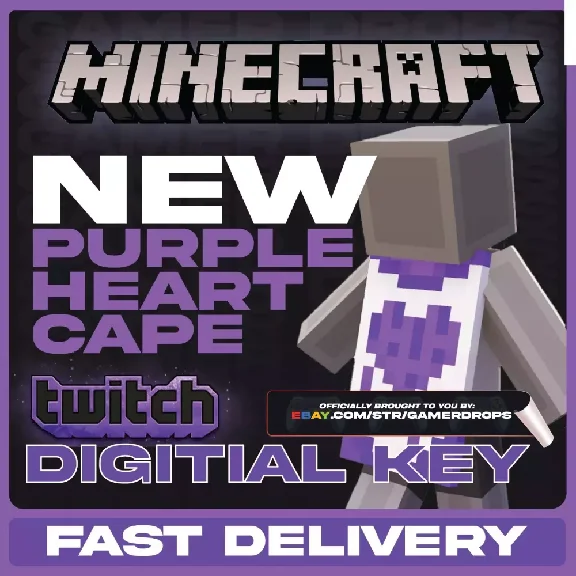 Minecraft Purple Heart Twitch Cape 💜 JAVA & Bedrock 💜
