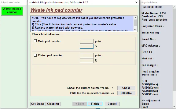Сброс Epson L455 L456 Adjustment Program