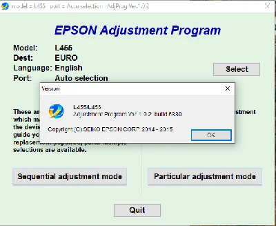 Сброс Epson L455 L456 Adjustment Program