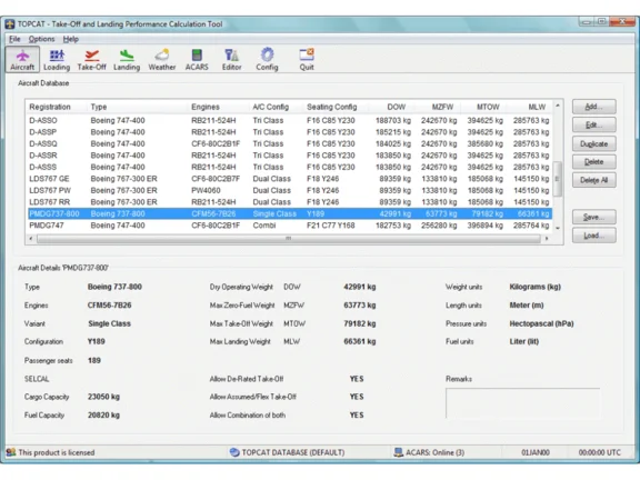 🏢 TOPCAT Performance Calculator | FSX, P3D, MSFS
