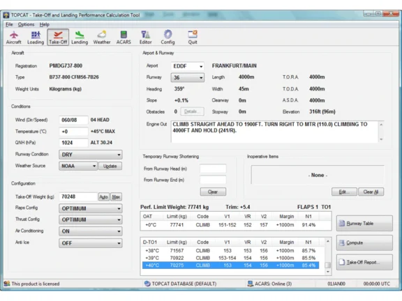 🏢 TOPCAT Performance Calculator | FSX, P3D, MSFS