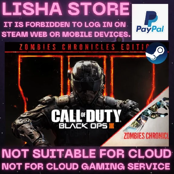Call of Duty Black Ops III+Zombie Steam Offline Paypal