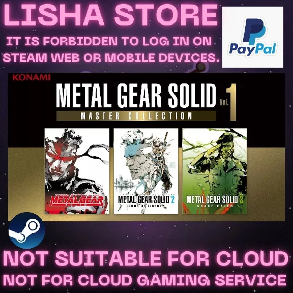 METAL GEAR SOLID MASTER COLLECTION VOL 1 STEAM PAYPAL