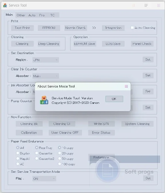 Canon Service Tool V.6210