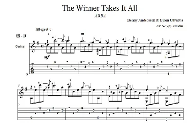 The Winner Takes It All (ABBA) guitar notes