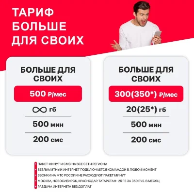 🔥МТС тариф промокод Смарт для своих, Больше Для Своих❤