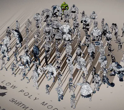 100 LOW POLY CHARACTER MODELS