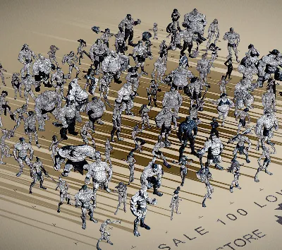 100 LOW POLY CHARACTER MODELS