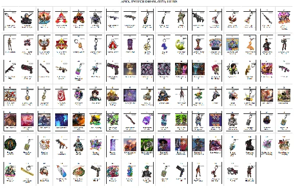 🔥Apex Legends✦TWITCH DROPS SKINS✦117+ ITEMS/ SCREENS🎁