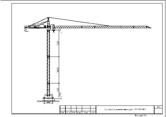 Tower crane LIEBHERR 71EC (autocad drawing)