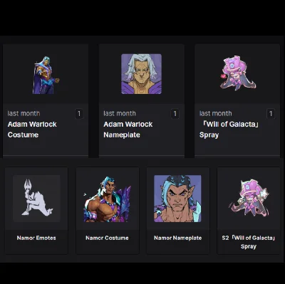 Marvel Rivals Adam Warlock+NamorCostume twitch drop