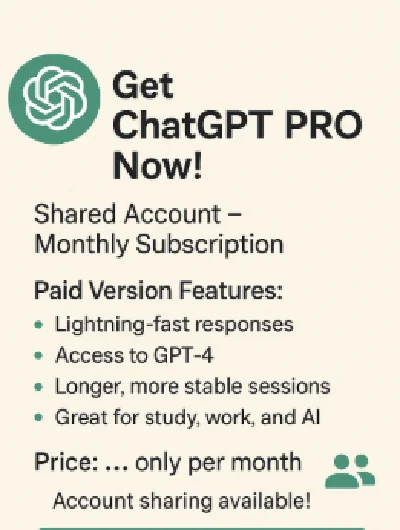 ChatGPT PRO – Monthly Subscription account  shared
