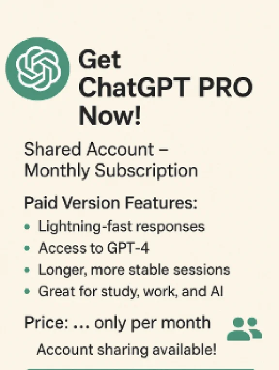 ChatGPT PRO – Monthly Subscription account  shared