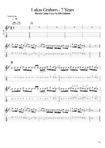 Tabs Lukas Graham - 7 Years - Cover by Kfir Ochaion
