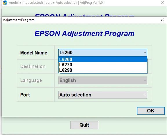 Reset Epson L6260 L6270 L6290 Adjustment Program