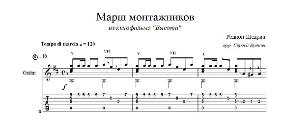 March of the fitters (from "Height") notes for guitar