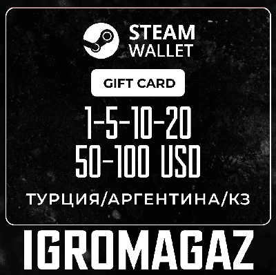 Steam Gift 1-5-10-20-50-100$ Turkey/Argentina/KZ🔵USD