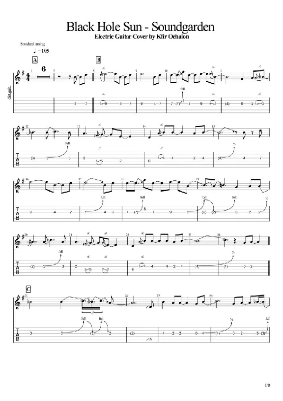 Tabs Kfir Ochaion - Soundgarden - Black Hole Sun