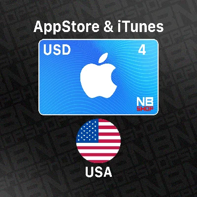 ❇️ Карта пополнения Apple iTunes 4$ USD (USA) США