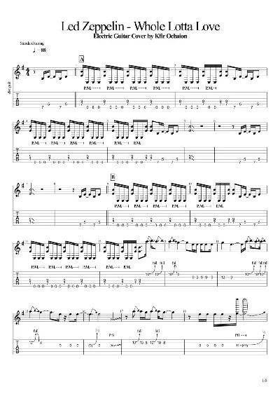 Табы Kfir Ochaion - Led Zeppelin - Whole Lotta Love