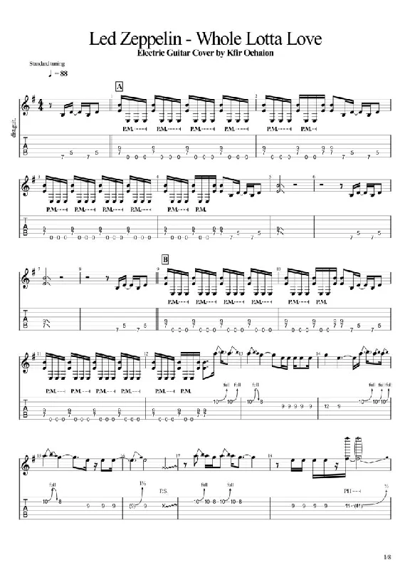 Табы Kfir Ochaion - Led Zeppelin - Whole Lotta Love